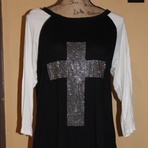 Forever21 Cross decal Shirt